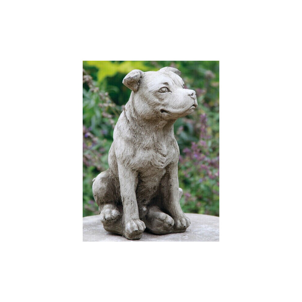 Staffordshire Bull Terrier Dog Stone Statue |  Pup Garden Ornament