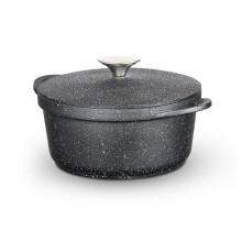 Tower Casserole Dish with Aluminium Lid, Lightweight Cast Aluminium, 20cm, Black, T900194