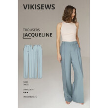 Vikisews Sewing Pattern Jacqueline Trousers Women UK 4-22 Trousers