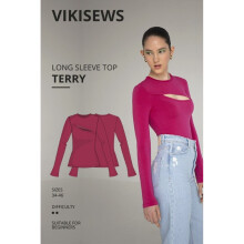 Vikisews Sewing Pattern Terry Long Sleeve Top Women UK 4-16 Tops