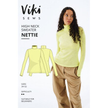 Vikisews Sewing Pattern Nettie High Neck Sweater Women UK 4-22 Tops, Sweaters