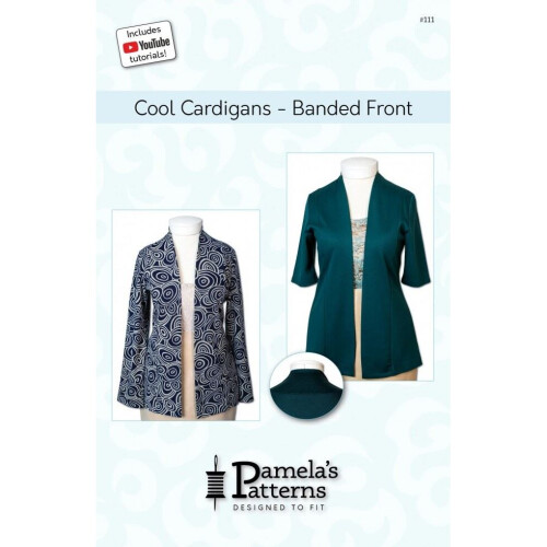 Pamelas Patterns Sewing Pattern Banded Front Cool Cardigans Women XS-XL