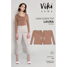 Vikisews Sewing Pattern Laura Long Sleeve Top Women UK 4-16 Tops