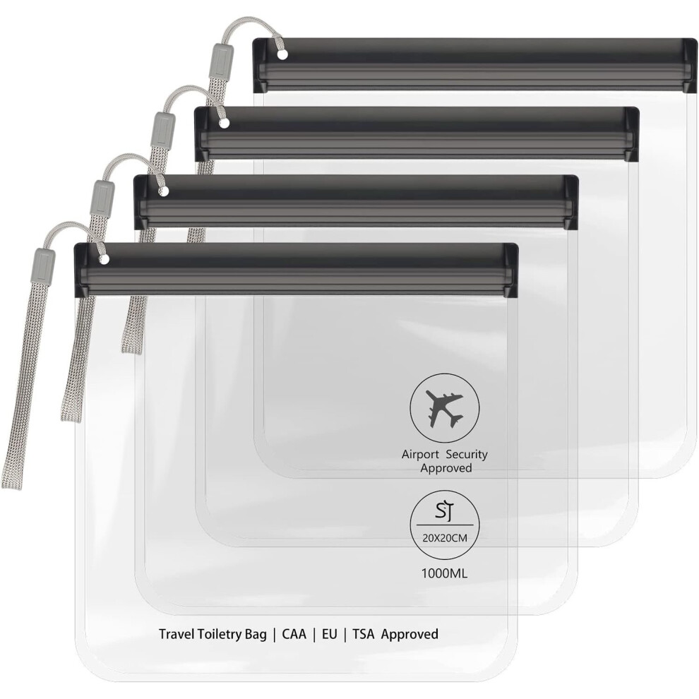 4PC Airport Security Liquids Bags 20X20 cm Clear TSA Approved Security Toiletry Bag Approved Hand Luggage Regulations Waterproof Liquids Wash Bags-image-OPC-PCKNZ5G-NEW