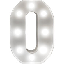 (NUMBER 0) Light Up 3D LED 22cm Letters & Numbers Party Birthday Wedding Battery Operated