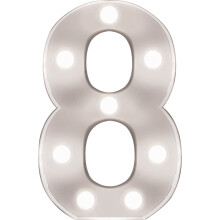 (NUMBER 8) Light Up 3D LED 22cm Letters & Numbers Party Birthday Wedding Battery Operated