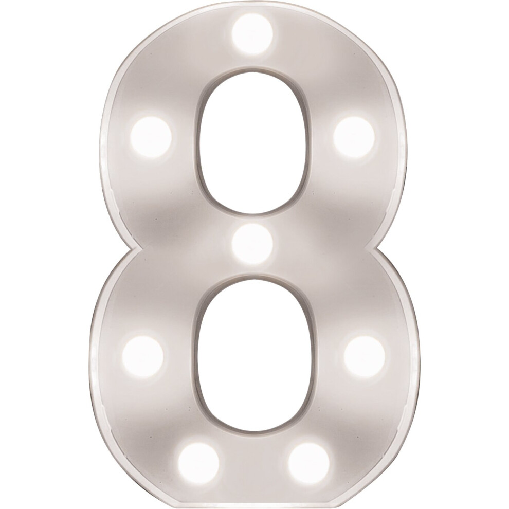 Computerstar (Number 8) Up 3D Led 22Cm Letters & Numbers Party Birthday Wedding Battery Operated Light
