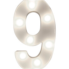 (NUMBER 9) Light Up 3D LED 22cm Letters & Numbers Party Birthday Wedding Battery Operated