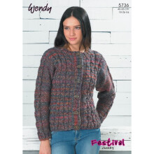 Wendy Festival Knitting Pattern 5736 Women 32 inch - 48 inch Cardigans