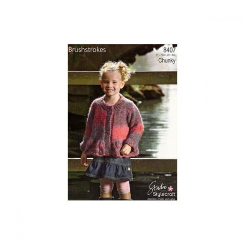 Stylecraft Knitting Pattern 8407 Kids 20 inch - 30 inch Cardigans