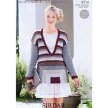Sirdar Softspun Knitting Pattern 9714 Women 32 - 54 Inches Tops, Tunics