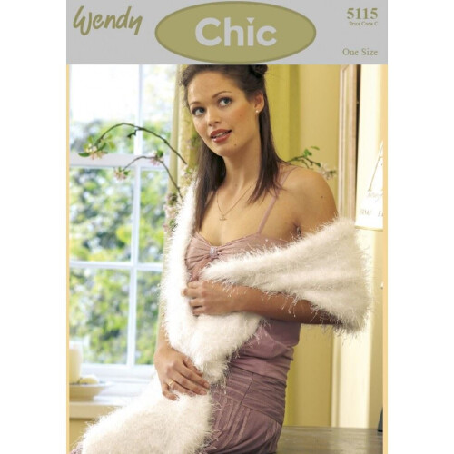 Wendy Chic Knitting Pattern 5115 Women One Size Bags, Wraps, Shawls