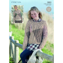 Sirdar Freya Knitting Pattern 9883 Women 32 - 54 Inches Sweaters
