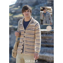 Sirdar Crofter Knitting Pattern 9596 Men 38 - 48 Inches Cardigans