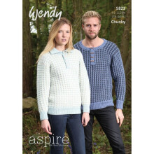 Wendy Aspire Knitting Pattern 5823 Men, Women 36 inch - 44 inch Sweaters