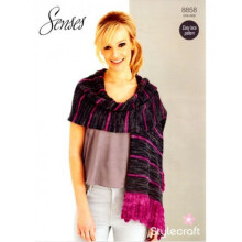 Stylecraft Senses Knitting Pattern 8858 Women One Size Scarves, Wraps, Shawls