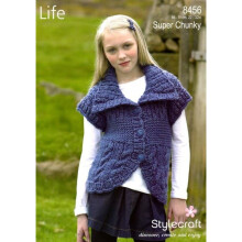 Stylecraft Knitting Pattern 8456 Kids 22 inch - 32 inch Cardigans