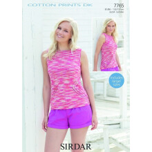 Sirdar Cotton Knitting Pattern 7765 Women 32 inch - 54 inch Tops