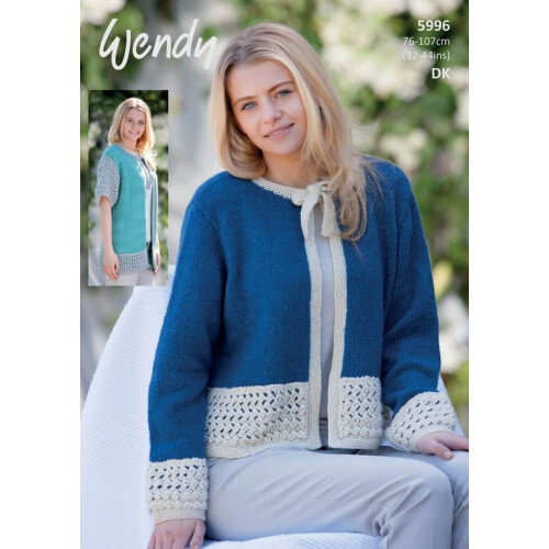 Wendy Fleur Knitting Pattern 5996 Women 32 - 44 Inches Jackets