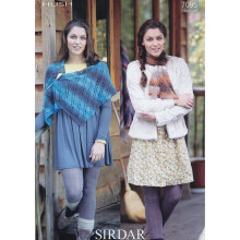 Sirdar Hush Knitting Pattern 7095 Women One Size Scarves, Wraps