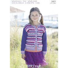 Sirdar Wash N Wear Knitting Pattern 2421 Kids 2 - 13 Years Cardigans