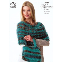 King Cole Romano Knitting Pattern 3384 Women 32 - 46 Inches Bags, Scarves, Tops