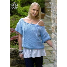 King Cole Merino Knitting Pattern 3264 Women 32 - 44 Inches Tops, Sweaters