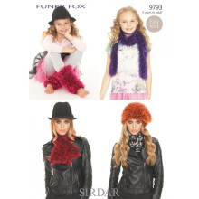 Sirdar Funky Fox Knitting Pattern 9793 Kids, Women 4 Years- Adult