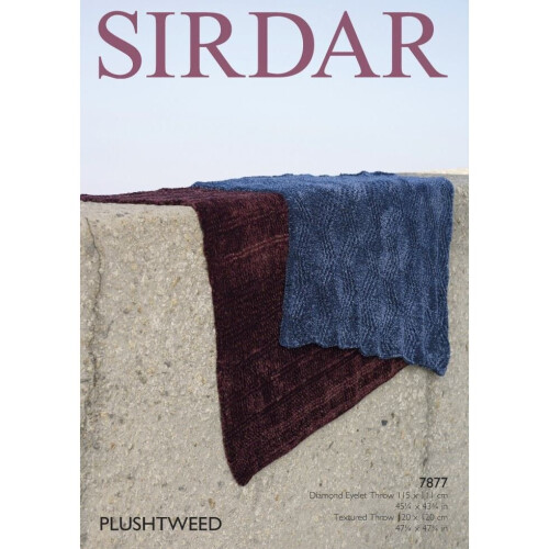 Sirdar Plushtweed Knitting Pattern 7877 One Size Blankets