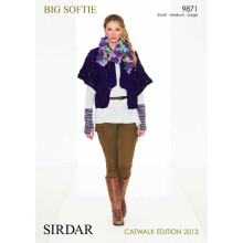 Sirdar Big Softie Knitting Pattern 9871 Women Small - Large Cardigans