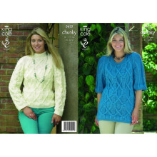 King Cole Big Value Knitting Pattern 3625 Women 32 - 46 Inches