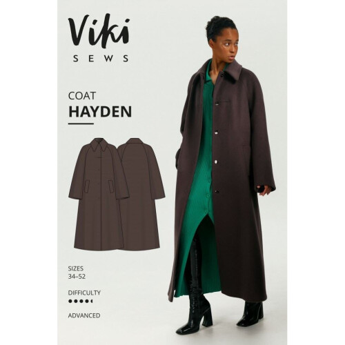 Vikisews Sewing Pattern Hayden Coat Women UK 4-22 Coats