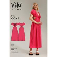 Vikisews Sewing Pattern Oona Dress Women UK 4-22 Dresses