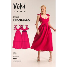 Vikisews Sewing Pattern Francesca Dress Women UK 4-22 Dresses