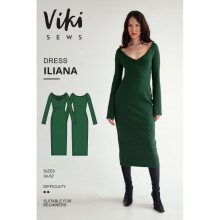 Vikisews Sewing Pattern Iliana Dress Women UK 4-22 Dresses