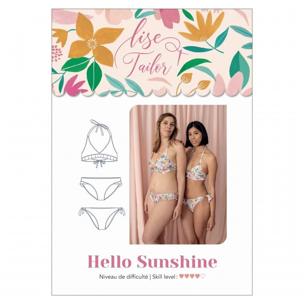 Lise Tailor Sewing Pattern Hello Sunshine Bikini Women 34 to 48 Swimwear