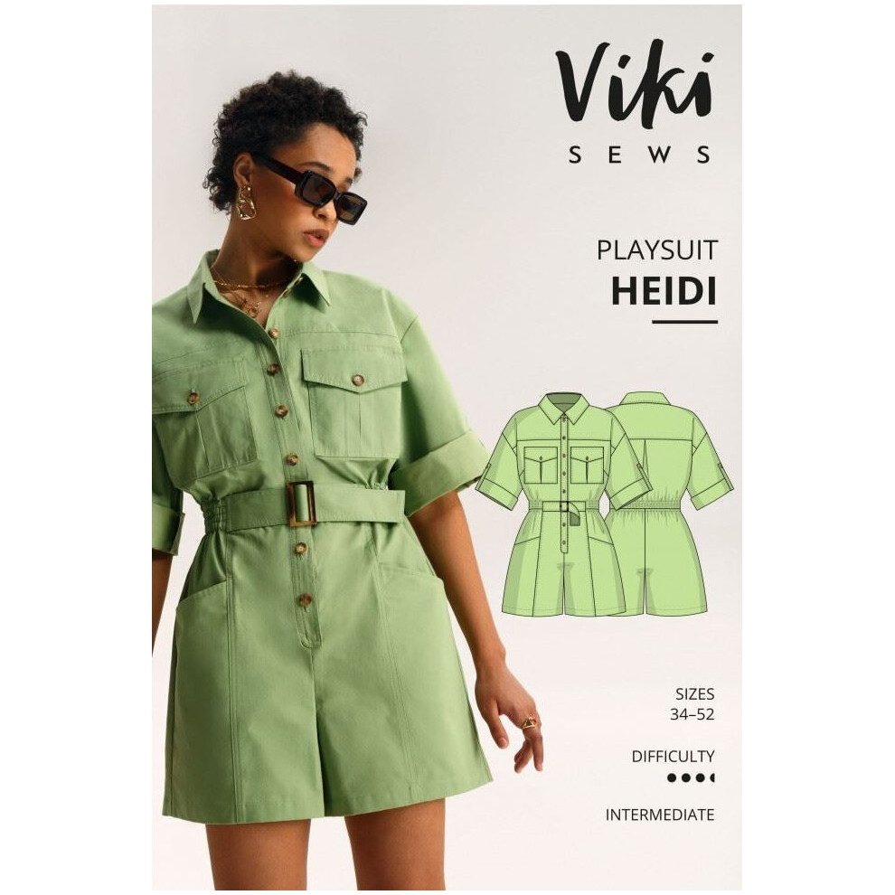 Vikisews Sewing Pattern Heidi Playsuit Women UK 4-22 Jumpsuits