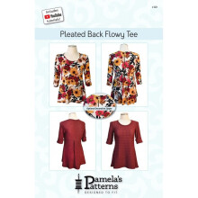 Pamelas Patterns Sewing Pattern Pleated Back Flowy Tee Women XS-XL Tops