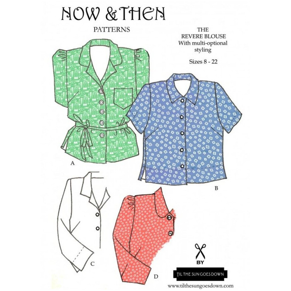 Now & Then Patterns Sewing Pattern The Revere Blouse Women UK 8 to 22