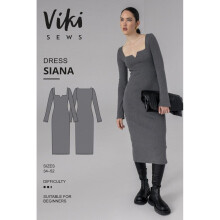 Vikisews Sewing Pattern Siana Dress Women UK 4-22 Dresses