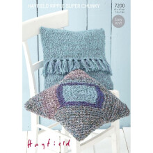 Hayfield Ripple Knitting Pattern 7200 16 x 16 Inches Cushions