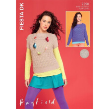 Hayfield Fiesta Knitting Pattern 7290 Women 32 - 54 Inches Tops, Sweaters