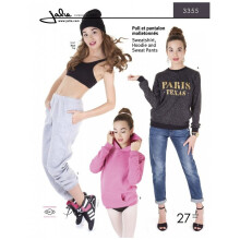 Jalie JALP3355 Sweatshirt & Sweatpants Pattern - 27 Sizes for Kids, Teens, Women & Men (Hoodie, Sweatshirt, Pants)
