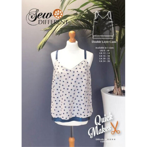 Sew Different Sewing Pattern Double Layer Cami Women UK Sizes: 8 - 26 Tops