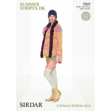 Sirdar Summer Stripes Knitting Pattern 9869 Women 32 - 54 Inches Jackets