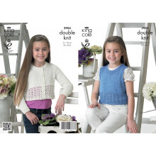 King Cole Giza Knitting Pattern 3904 Kids 20 - 30 Inches Tops, Cardigans