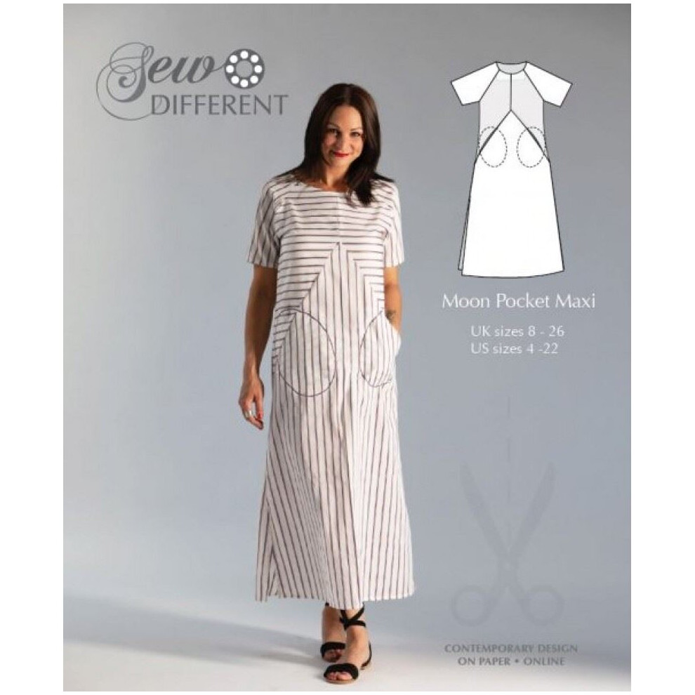 Sew Different Sewing Pattern Moon Pocket Dress Women Uk Sizes: 8 - 26 Dresses