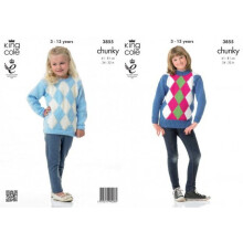 King Cole Big Value Knitting Pattern 3855 Kids 24 - 32 Inches Sweaters