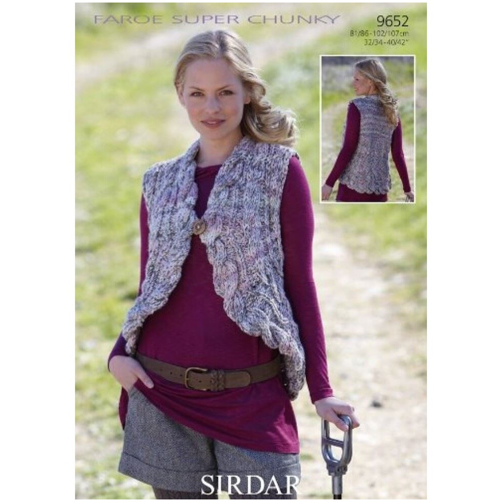 Sirdar Faroe Knitting Pattern 9652 Women 32 - 42 Inches Waistcoats
