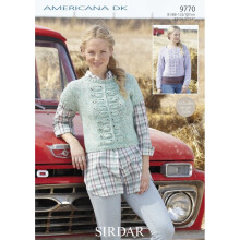 Sirdar Americana Knitting Pattern 9770 Women 32 - 54 Inches Tops, Sweaters